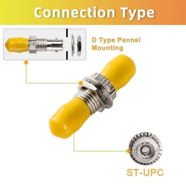 Alt view image 4 of 7 - 50PCS ST to ST Fiber Optical Coupler D Type Simplex Adapter Cable Connector