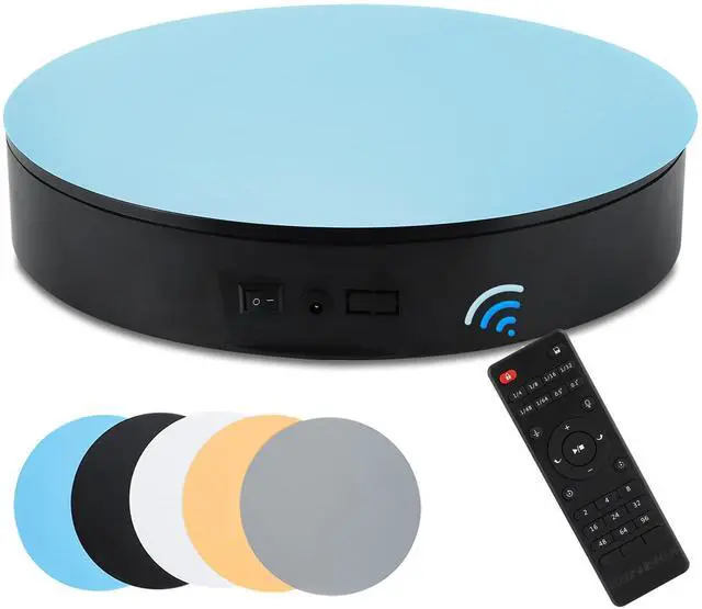 Main image of 13.7inch 110LB Motorized 360° Photography Turntable with Remote | Electric Rotating Display Stand, 110V-220V, Smooth Rotation, White, for Product Photos, Short Videos & Display