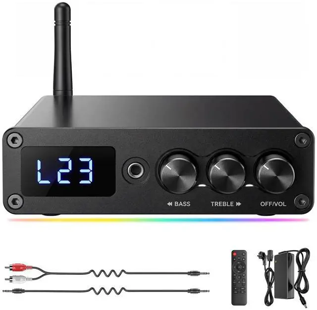 Main image of G12D Bluetooth 5.3 Stereo Amplifier,200W Mini Class D Amp with USB Flash Drive/RCA Input,3.5mm Headphone Output and Remote Control,Suitable for Home Stereo Amplifier and Active Speakers