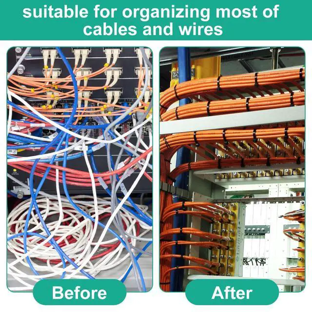 Alt view image 4 of 7 - 150pcs Push Mount Zip Ties 6 inch, Self Locking Straps Cable Zip Tie with Stainless Steel Metal Tooth Locking Device Heavy Duty Nylon Zip Tie Clips for (6", Black)