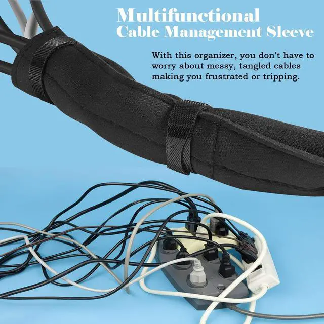 Alt view image 4 of 7 - Trolling Motor Cable Organizer Sleeve, 60" L Black Neoprene Troll Sleeve Trolling Motor Wire Cover Wire Storage Bag/Wire Finishing