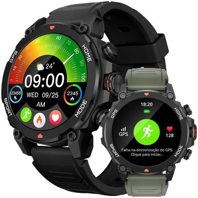 Main image of Smart Watch for Men Women with GPS Fitness Tracker Smartwatch 1.43 AMOLED Screen, 5ATM Waterproof, 450mAh Large Battery, Answer/Make Call, 24/7 Sleep Tracking, Compatible for Android iOS