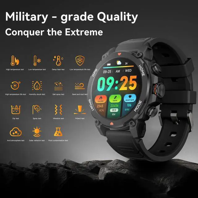 Alt view image 2 of 6 - Smart Watch for Men Women with GPS Fitness Tracker Smartwatch 1.43 AMOLED Screen, 5ATM Waterproof, 450mAh Large Battery, Answer/Make Call, 24/7 Sleep Tracking, Compatible for Android iOS