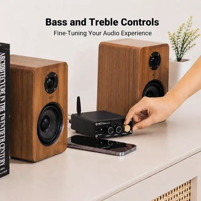 Alt view image 5 of 7 - AS-33 Stereo Receivers Amplifier Home Audio,2 Channel 200W Dual TPA3116 Class D Amp,Bluetooth 5.3 Amplifier for Home Speakers, Audio Receiver with RCA,AUX Input