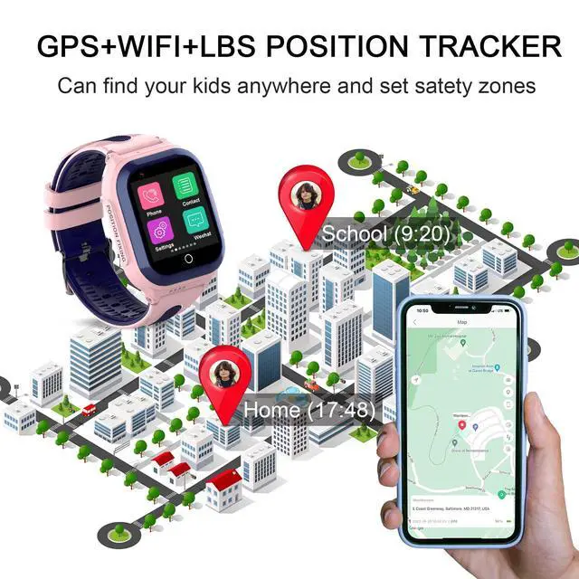 Alt view image 3 of 6 - Wonlex 4G GPS Smart Watch for Kids, 1.4" Touch Screen Kids Smartwatch with SIM Card, Boys and Girls Phone Watch with SOS, Camera, Pedometer, Alarm, Music Player, Whatsapp