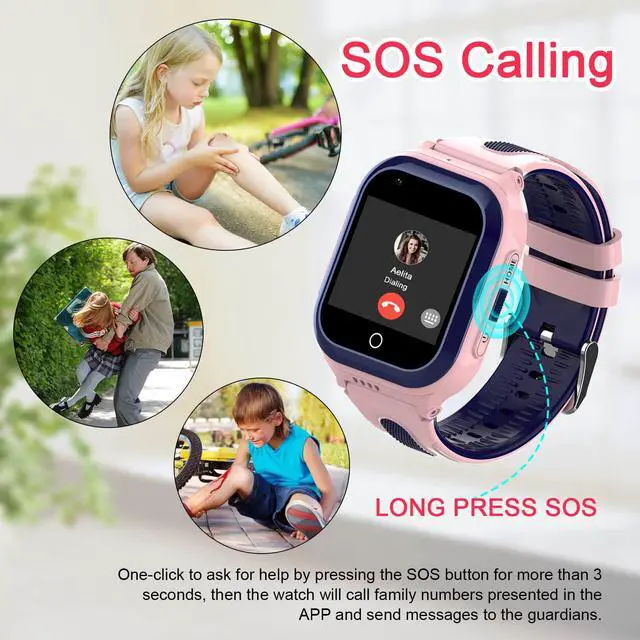 Alt view image 4 of 6 - Wonlex 4G GPS Smart Watch for Kids, 1.4" Touch Screen Kids Smartwatch with SIM Card, Boys and Girls Phone Watch with SOS, Camera, Pedometer, Alarm, Music Player, Whatsapp