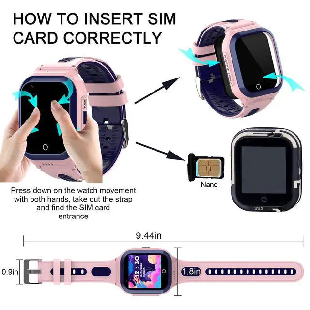 Alt view image 6 of 6 - Wonlex 4G GPS Smart Watch for Kids, 1.4" Touch Screen Kids Smartwatch with SIM Card, Boys and Girls Phone Watch with SOS, Camera, Pedometer, Alarm, Music Player, Whatsapp