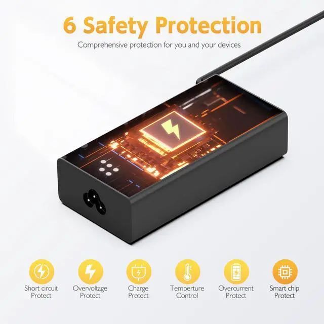 Alt view image 6 of 6 - 100W USB C Laptop Charger Compatible with Lenovo ADL100YDC3A ADL100YLC3A; Yoga 9 9i 7 7i, Yoga Slim 7 Pro/Prox, Yoga Pro 7, Yoga 9; ThinkPad P16s T16 P14s L15 L14 Series Power Supply Cord