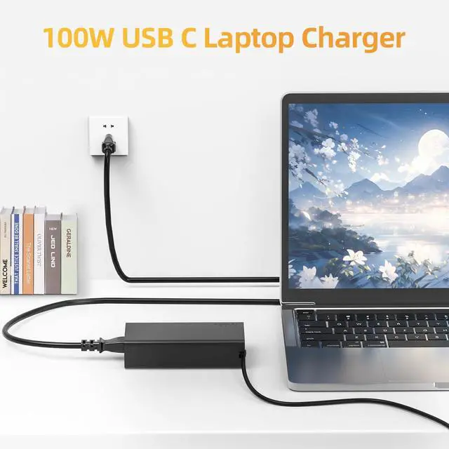 Alt view image 3 of 6 - 100W USB C Laptop Charger Compatible with Lenovo ADL100YDC3A ADL100YLC3A; Yoga 9 9i 7 7i, Yoga Slim 7 Pro/Prox, Yoga Pro 7, Yoga 9; ThinkPad P16s T16 P14s L15 L14 Series Power Supply Cord