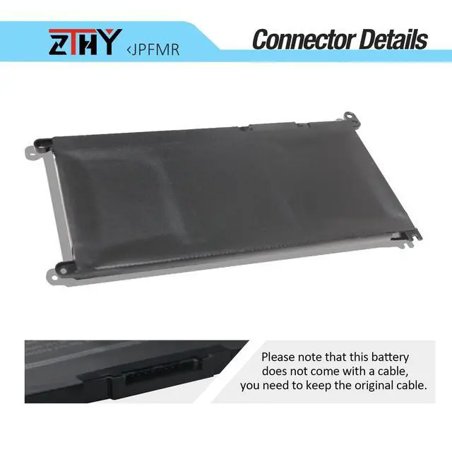 Alt view image 4 of 6 - JPFMR 42Wh Laptop Battery Replacement for Dell Chromebook 3100 3400 | Dell Chromebook 3400 3100 2-in-1 5488 5493 5593 Notebook Battery P90F 7MT0R 16DPH 7T0D3 07T0D3 DN33X RDNP5 11.4V 3-Cell