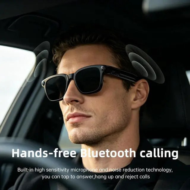 Alt view image 5 of 7 - Smart Glasses with Camera for Men Women AI Translation Sunglasses | 8MP HD Camera, Video Recording, Bluetooth, Type-C Charging, Open-Ear Audio Glasses, Include Replaceable Photochromic Lenses