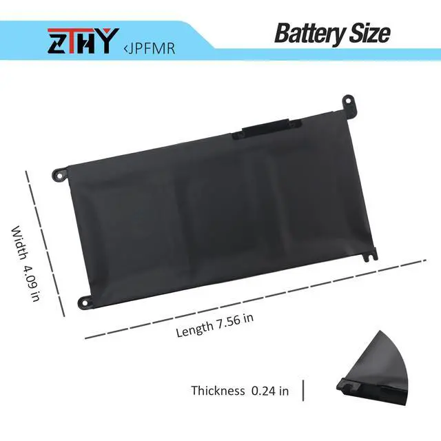 Alt view image 6 of 6 - JPFMR 42Wh Laptop Battery Replacement for Dell Chromebook 3100 3400 | Dell Chromebook 3400 3100 2-in-1 5488 5493 5593 Notebook Battery P90F 7MT0R 16DPH 7T0D3 07T0D3 DN33X RDNP5 11.4V 3-Cell