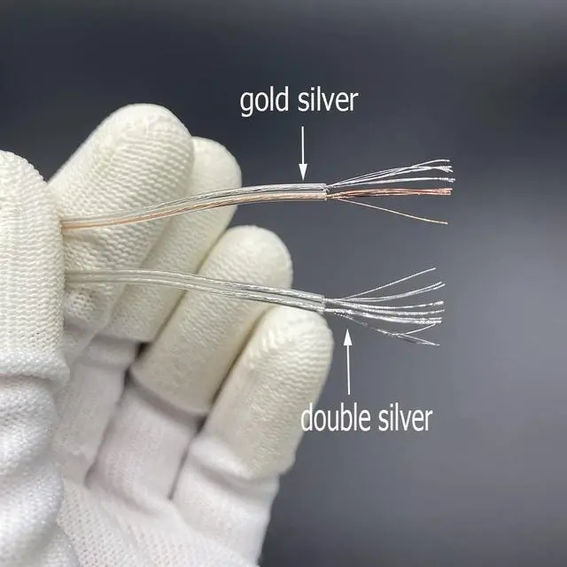 Alt view image 4 of 4 - 22 24 26 30 awg Copper Wire Copper Core 2P Transparent Parallel Wire 15ft Lighting Gold Silver Crystal LED Wire Chandelier Speaker kabels (22 awg 30ft, Gold Silver)
