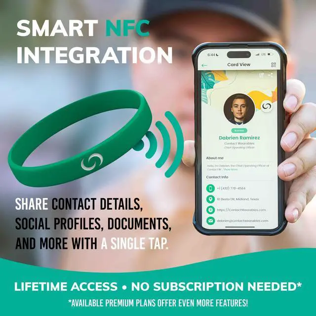 Alt view image 5 of 6 - Smart Silicone Digital Business Card Wristband with Tap to Share | Premium Quality, QR Code Profile, App-Free Smart Wristband for Networking