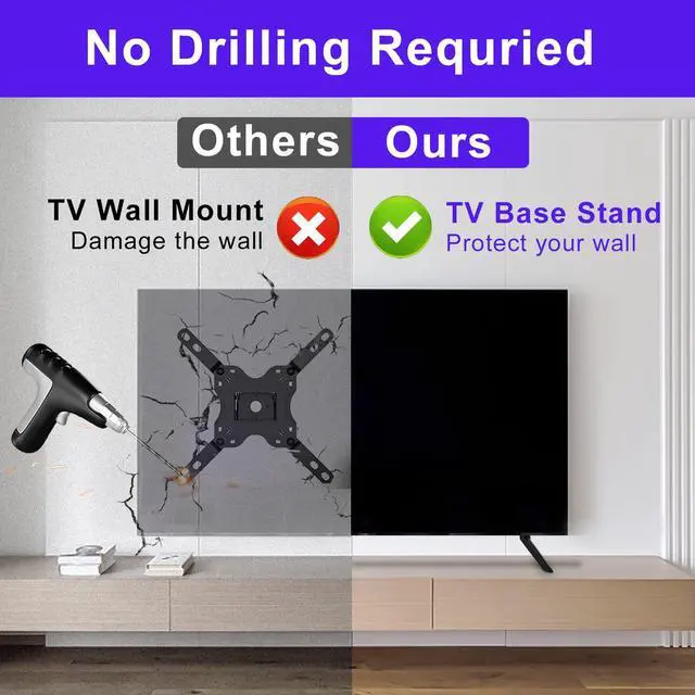 Alt view image 2 of 7 - TV Stand for Vizio TV Legs Replacement, for Vizio 32" D32H-C1 D32HN-E4 D32HN-E4 TV Stand, Base Stand with Screws and Instructions, Easy to Install