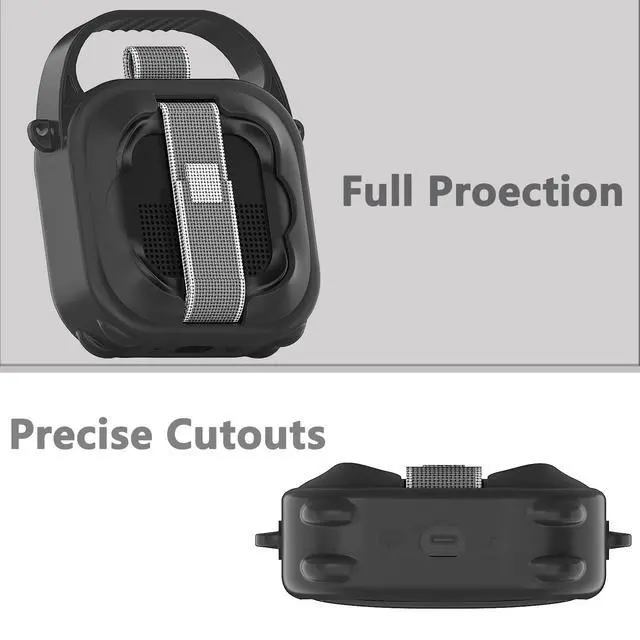 Alt view image 7 of 7 - Silicone Cover Case for Bose New SoundLink Micro 2nd Gen Bluetooth Speaker | Protective Soft Silicone Case with Handle and Metal Carabiner, Shockproof and Anti-Scratch Cover (Black)