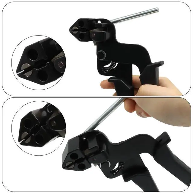 Alt view image 2 of 5 - Stainless Steel Cable Tie Gun | Special Tool For Fastening and Cutting Steel Zip Ties, For Repair Fence, Pipe Wrap, Outdoor Bundling