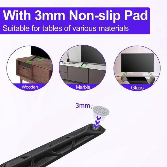 Alt view image 5 of 7 - TV Stand for Vizio TV Legs Replacement, for Vizio 32" D32H-C1 D32HN-E4 D32HN-E4 TV Stand, Base Stand with Screws and Instructions, Easy to Install