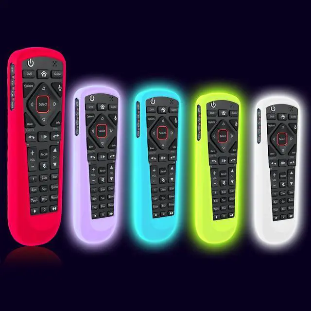 Main image of 5 Pack Cover for Dish Network Remote, Case for Dish TV Remote Control 52.0/54.0 Replacement, Silicone Skin Sleeve Glow in The Dark Blue Green Purple Red White