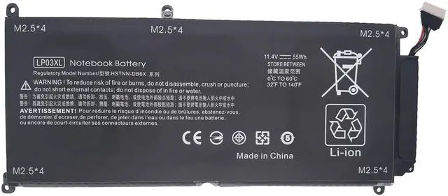 Main image of LP03XL Replacement Laptop Battery Compatible with HP Envy M6-P M6-P113DX M6-P013DX Envy 15T-AE 15T-AE000 HSTNN-DB7C 807417-005 807211-241 11.4V 55Wh