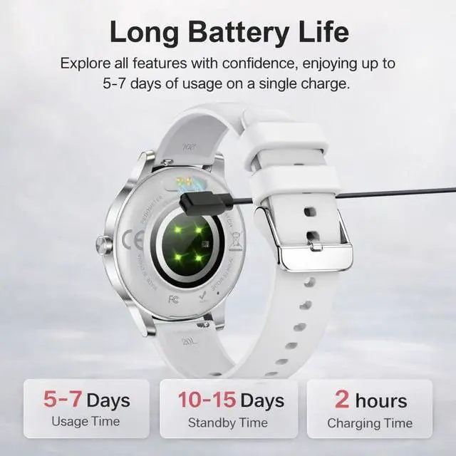 Alt view image 5 of 7 - Smart Watches for Women Answer/Make Call,1.27" HD Fitness Tracker for Android iPhone,Heart Rate SpO2 Sleep Monitor,IP68 Waterproof Digital Watch,100+ Sports Activity Trakcer Silver