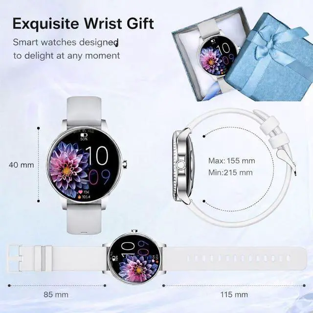 Alt view image 7 of 7 - Smart Watches for Women Answer/Make Call,1.27" HD Fitness Tracker for Android iPhone,Heart Rate SpO2 Sleep Monitor,IP68 Waterproof Digital Watch,100+ Sports Activity Trakcer Silver