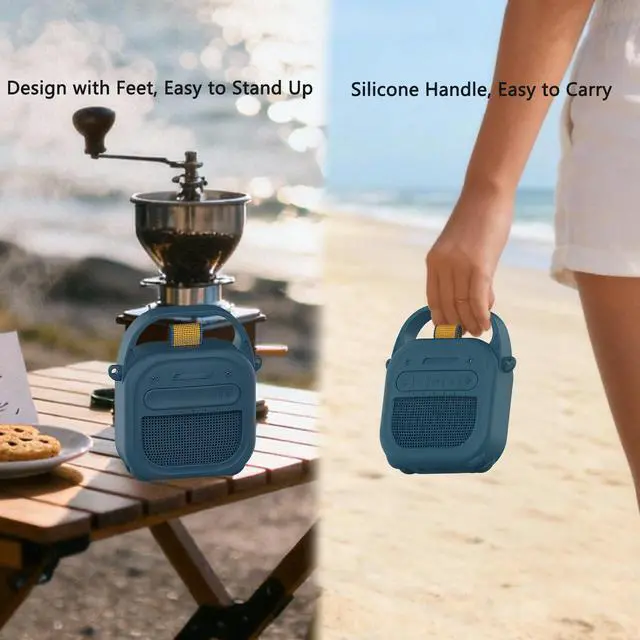 Alt view image 4 of 7 - Silicone Cover Case for Bose New SoundLink Micro 2nd Gen Bluetooth Speaker | Protective Soft Silicone Case with Handle and Metal Carabiner, Shockproof and Anti-Scratch Cover (Twilight Blue)