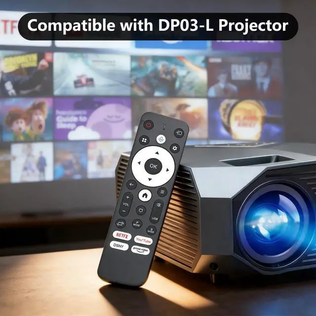 Alt view image 3 of 6 - Replacement Remote Control for YOWHICK DP03-L,Salange HY320AA Projector