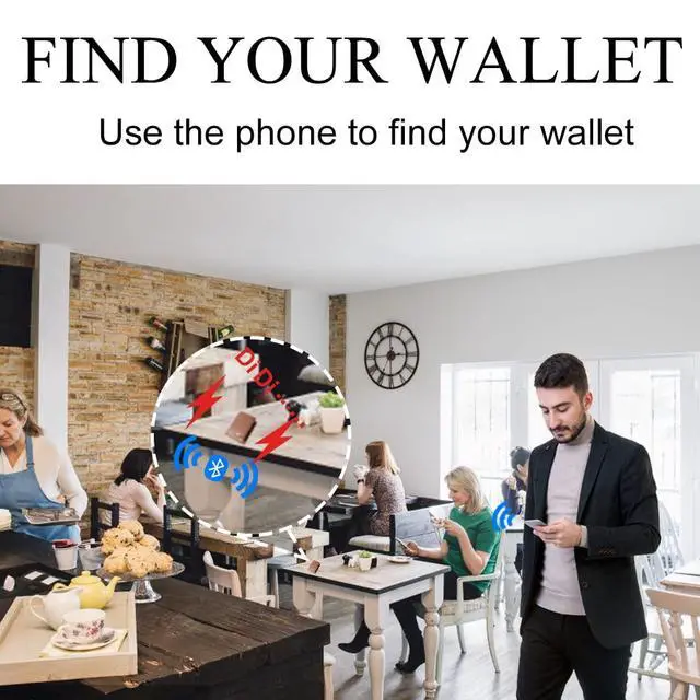 Alt view image 2 of 6 - Smart Wallets Anti Lost Tracker Finder Leather Bifold Men Wallet Brown,Bifold Wallet