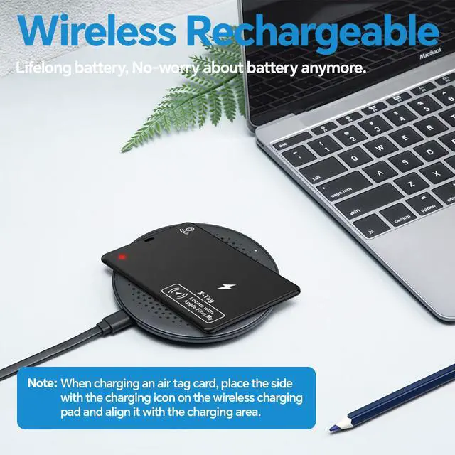 Alt view image 3 of 7 - Ultra-Thin Wallet Tracker Card, Wireless Charging Recharged Tracker, Keys Finder & Item Locator for Keys, Bags, Wallet, Passport