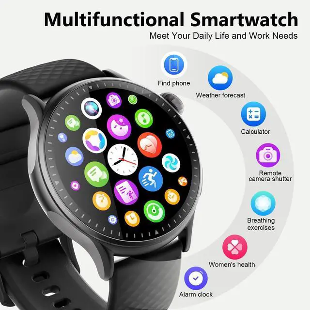 Alt view image 7 of 7 - Fitness Smart Watch for Men Women, 2026 New Running smartch,1.46'' AMOLED Ultra-HD Screen Fitness Tracker with Heart Rate/Sleep/SpO2 Monitor, 3ATM Waterproof Smartwatch for iPhone/Samsung/Android