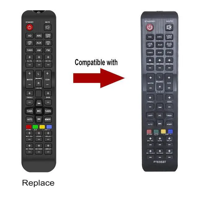 Alt view image 2 of 4 - Replace Remote fit for Pyle PT696BT PT888BTWM AV Surround Receiver | Home Theater Karaoke Receiver Surround Sound Stereo Amplifier