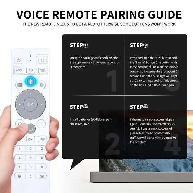 Alt view image 4 of 7 - New Voice Replacement Remote Control for Ubox TV Set-Top Box Remote Control, Compatible with Ubox10 Ubox11 Ubox12 UB11 UB10 UB12