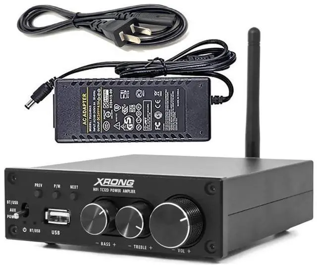 Main image of TC12D Bluetooth 5.2 Stereo Audio Receiver Amplifier 2.1 CH Mini Hi-Fi Class D TDA7498E Integrated Amp 320 Watts U-Disk Player for Home Passive Speakers Powered Subwoofer with Power Supply