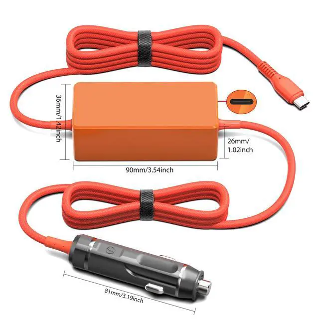 Alt view image 6 of 6 - 100W 40W USB C Laptop Car Charger DC Adapter for Haivision falkon X4 / X2 Video Transmitter, MSI Summit E16 E15 E14 E13 Flip Evo A12M MSI Prestige 13 14 15 16 Evo A10M Power Supply Cord