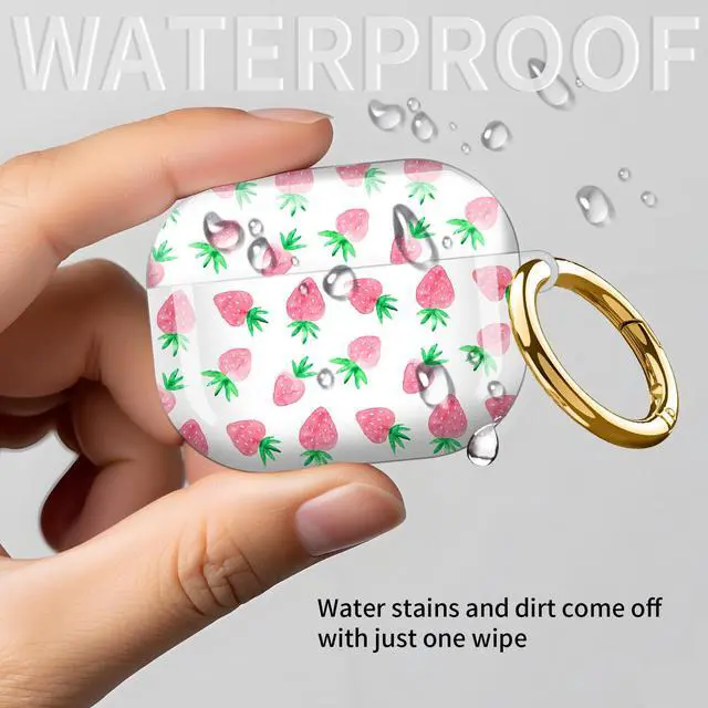 Alt view image 6 of 6 - Compatible with AirPod Pro 3rd Gen(2025) Case,Protective Case for AirPod Pro 3rd Gen, Shockproof with Carabiner, Wireless Charging Compatible for Women Men (Fresh Strawberry)