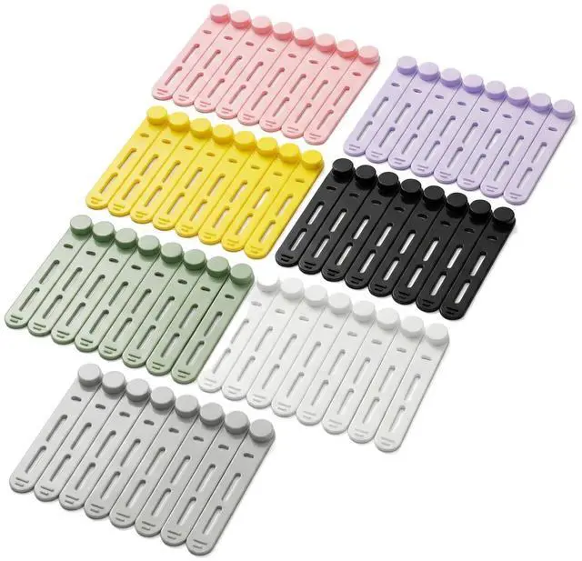 Main image of 56 Pcs Multicolor 3.15 Inch Silicone Cable Ties Reusable Cord Straps Multipurpose Elastic Cable Organizer for Bundling Fastening Earphone Phone Charger Home Office School