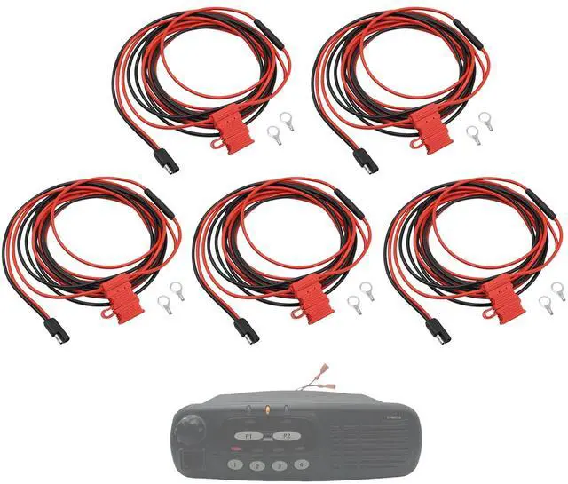 Main image of 5-Pack HKN4137A HKN4137 DC Power Cable for Motorola CDM750 CM200 CM300 | 15A for Motorola PM400 GM388 GM3188 GM950 GM3688 CM300 CDM1250 XPR4550 HKN9402 HKN4137AR