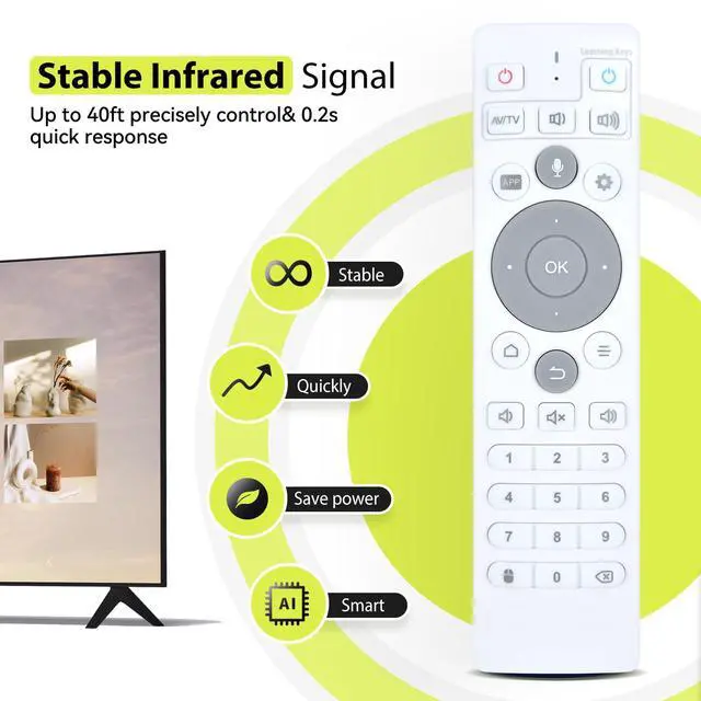 Alt view image 3 of 7 - Replacement Remote Control Intended for Ubox TV Set-Top Box Remote Control with Voice Function, Compatible with Ubox10 Ubox11 Ubox12 UB11 UB10 UB12