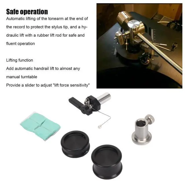 Alt view image 2 of 6 - Automatic Tonearm Arm Lifter, Professional High End Tonearm Safety Raiser for Turntable Disc, Turntable Record Player Arm Lifter, Adjustable Height