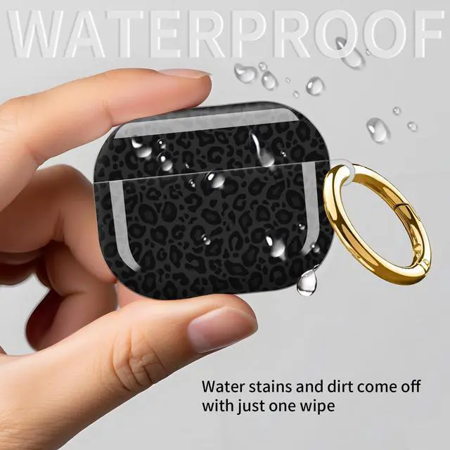 Alt view image 6 of 6 - Compatible with AirPod Pro 3rd Gen(2025) Case,Protective Case for AirPod Pro 3rd Gen, Shockproof with Carabiner, Wireless Charging Compatible for Women Men (Grey and Black Leopard Print)