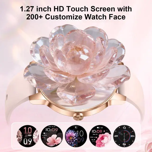 Alt view image 2 of 7 - Smart Watches for Women Answer/Make Call,1.27" HD Fitness Tracker for Android iPhone,Heart Rate SpO2 Sleep Monitor,IP68 Waterproof Digital Watch,100+ Sports Activity Trakcer Rose Gold