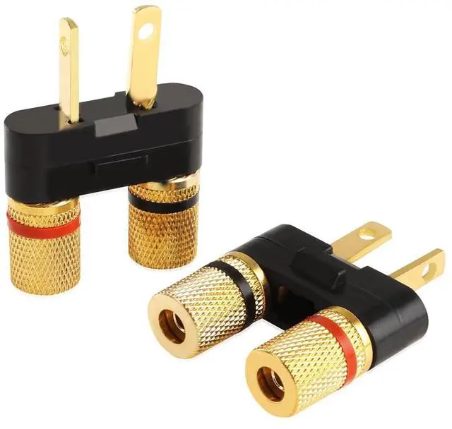 Main image of 2Pcs Vintage Receiver Speaker Banana Jack Plug Connectors | Fit for Pioneer Speaker SX-626 727 820 828 990 6000,Dual Connection Design,Speaker Wire Or Standard 4mm Banana Plugs