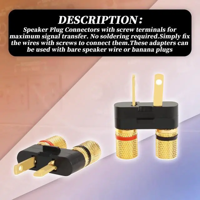 Alt view image 5 of 7 - 2Pcs Vintage Receiver Speaker Banana Jack Plug Connectors | Fit for Pioneer Speaker SX-626 727 820 828 990 6000,Dual Connection Design,Speaker Wire Or Standard 4mm Banana Plugs
