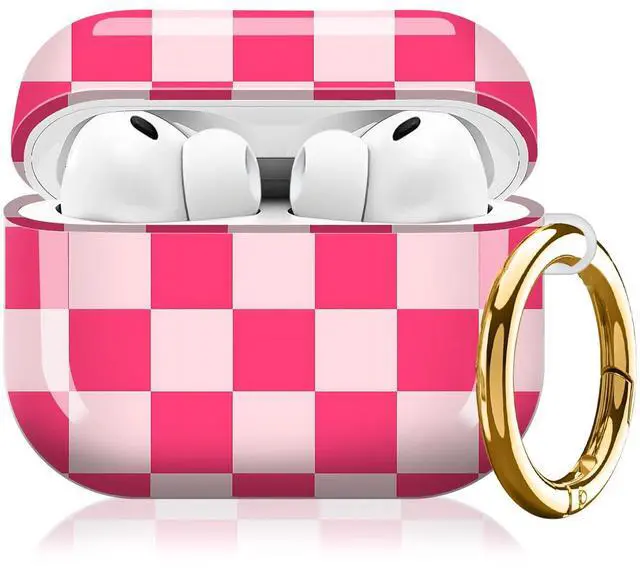 Main image of Compatible with AirPod Pro 3rd Gen(2025) Case,Protective Case for AirPod Pro 3rd Gen, Shockproof with Carabiner, Wireless Charging Compatible for Women Men (Pink Plaid)