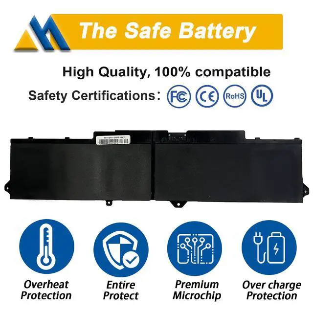 Alt view image 3 of 7 - 97Wh 9JRV0 Laptop Battery Replacement for Dell Latitude 5521 5531 Precision 3561 3571 3581 3591 Alienware m18 R1 R2 m17 R5 AMD Series 0P3TJ 0R05P0 05RGW 11.4V 8071mAh