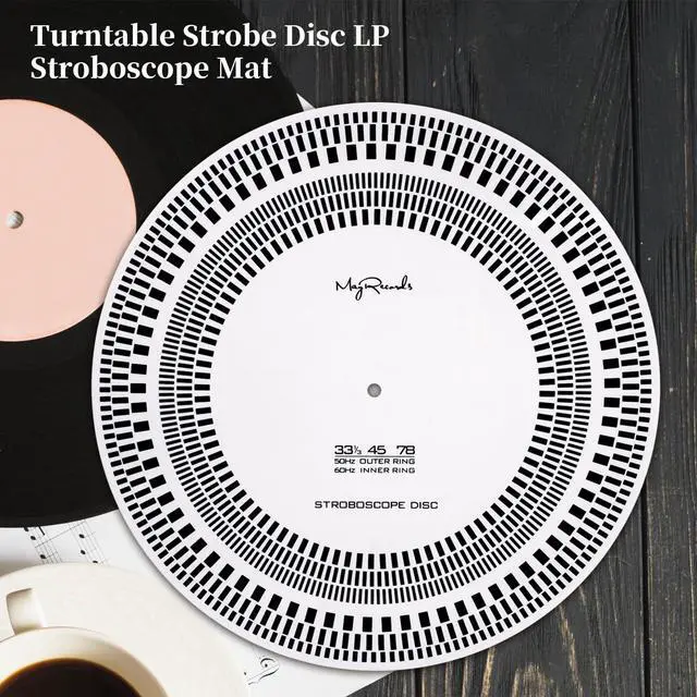 Alt view image 3 of 7 - Turntable Strobe Disc Stroboscope Mat, 12" LP Turntables Calibration Disc | Rotational Speed Detection for All Vinyl Record Players