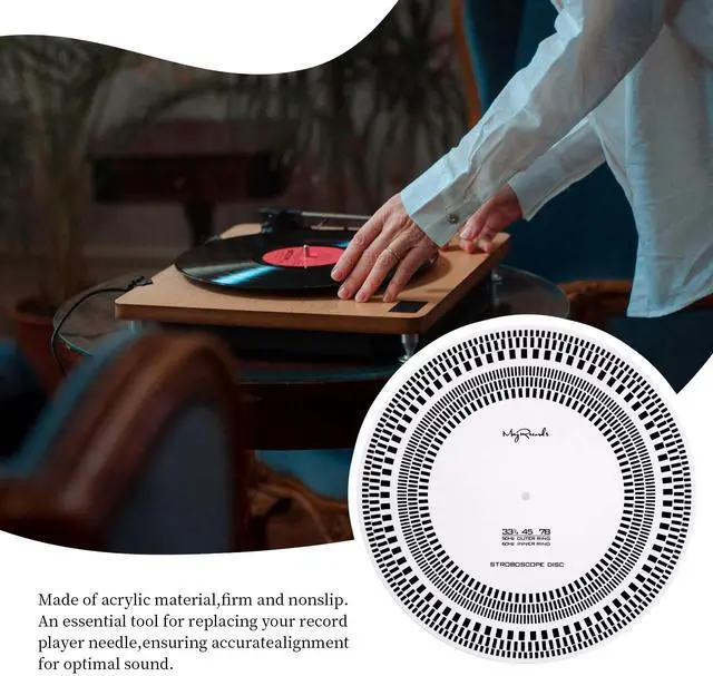 Alt view image 5 of 7 - Turntable Strobe Disc Stroboscope Mat, 12" LP Turntables Calibration Disc | Rotational Speed Detection for All Vinyl Record Players