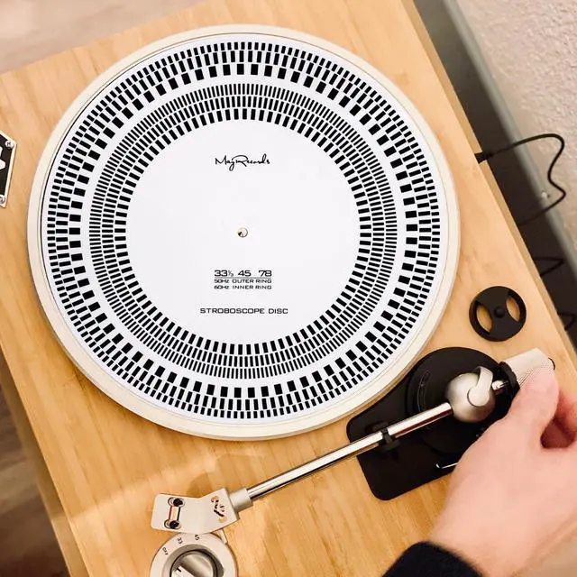 Alt view image 6 of 7 - Turntable Strobe Disc Stroboscope Mat, 12" LP Turntables Calibration Disc | Rotational Speed Detection for All Vinyl Record Players