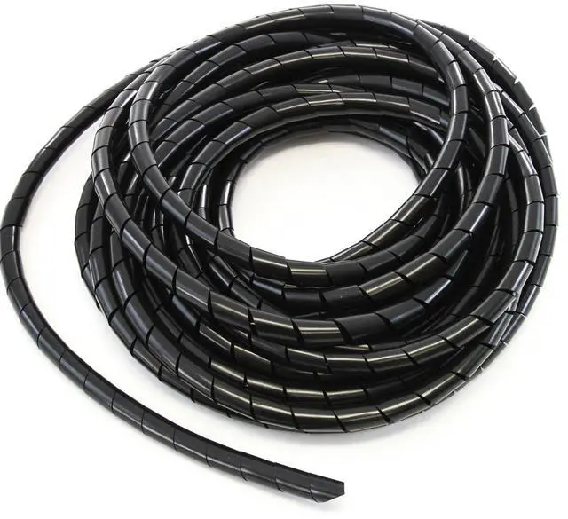 Main image of 33FT PE 5/8 Inches (16 mm) Black Polyethylene Spiral Wire Wrap Tube PC Manage Cable for Car Computer Cable